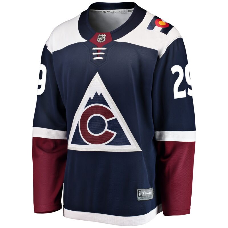 Nathan MacKinnon Colorado Avalanche Alternate Breakaway Player Jersey - Navy - Image 2