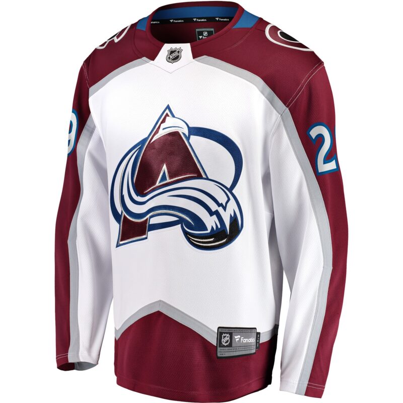 Nathan MacKinnon Colorado Avalanche Away Premier Breakaway Player Jersey - White - Image 2