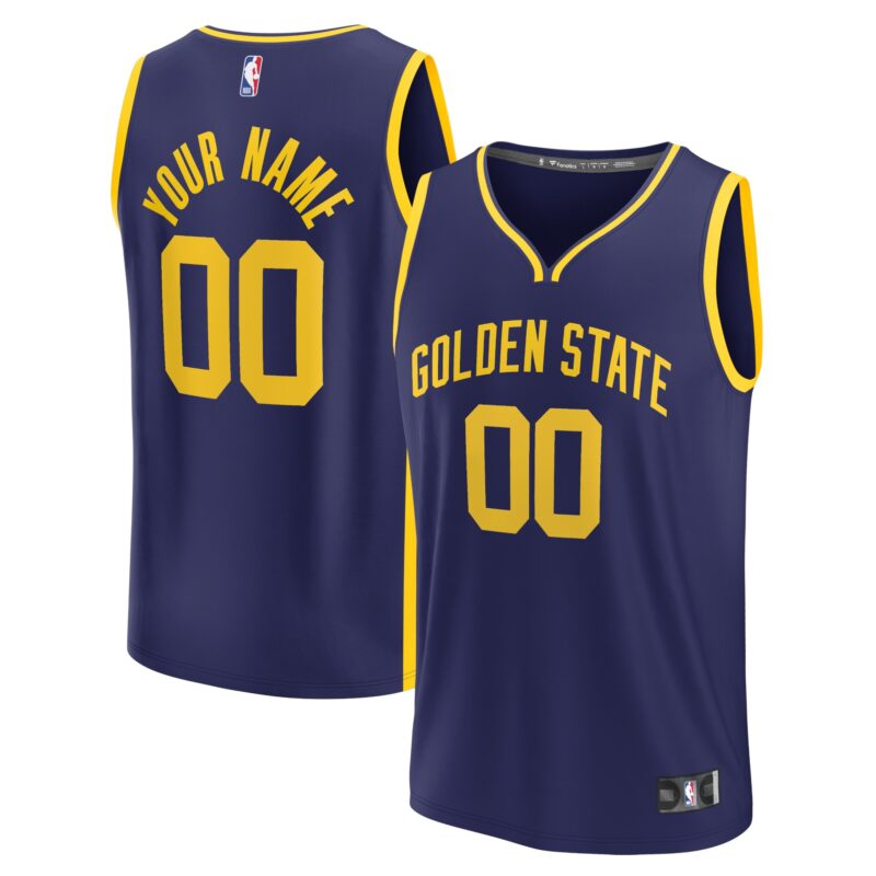 Golden State Warriors Fast Break Custom Jersey - Statement Edition - Navy