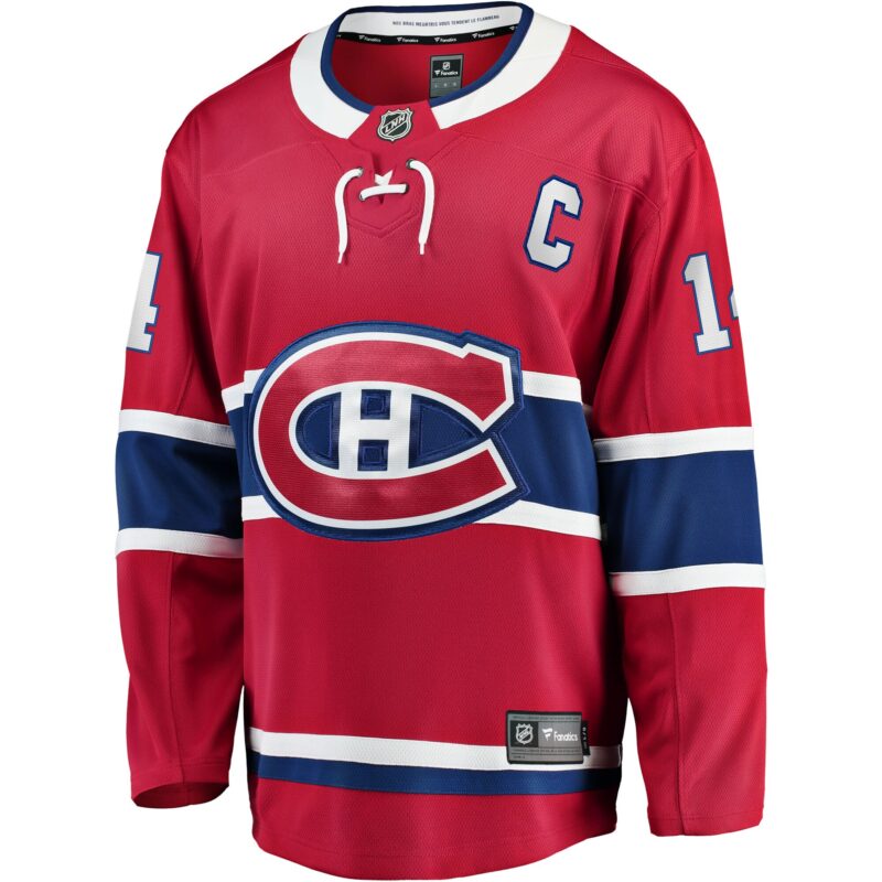 Nick Suzuki Montreal Canadiens Home Captain Patch Breakaway Player Jersey - Red - Image 2
