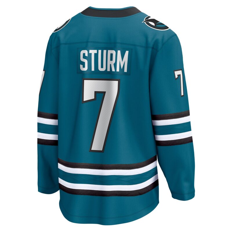 Nico Sturm San Jose Sharks Home Breakaway Jersey - Teal - Image 3