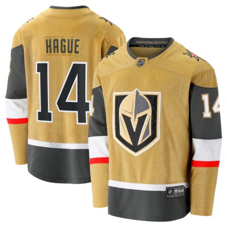 Nicolas Hague Vegas Golden Knights Home Premier Breakaway Player Jersey - Gold