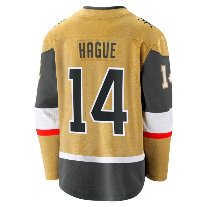 Nicolas Hague Vegas Golden Knights Home Premier Breakaway Player Jersey - Gold - Image 3