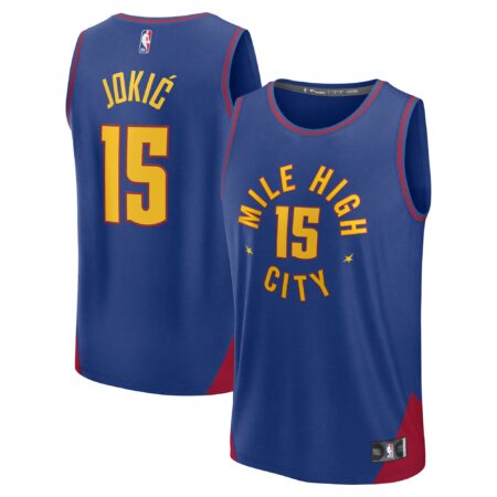 Nikola Jokic Denver Nuggets Fast Break Player Jersey - Statement Edition - Blue