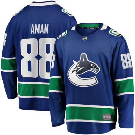 Nils Aman Vancouver Canucks Home Premier Breakaway Player Jersey - Blue