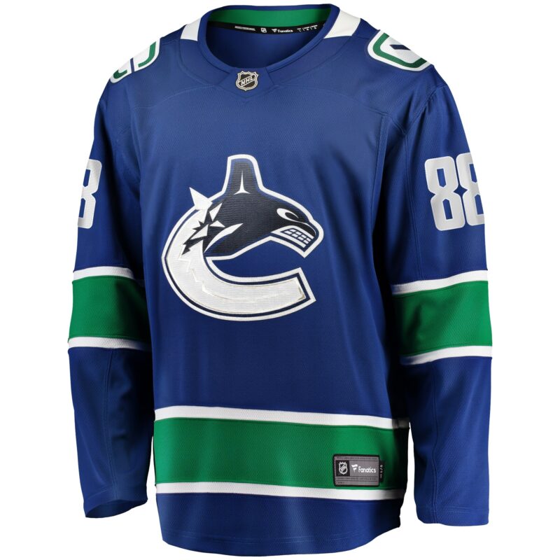 Nils Aman Vancouver Canucks Home Premier Breakaway Player Jersey - Blue - Image 2