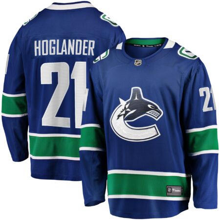 Nils Hoglander Vancouver Canucks Home Premier Breakaway Player Jersey - Blue