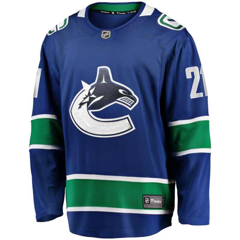 Nils Hoglander Vancouver Canucks Home Premier Breakaway Player Jersey - Blue - Image 2