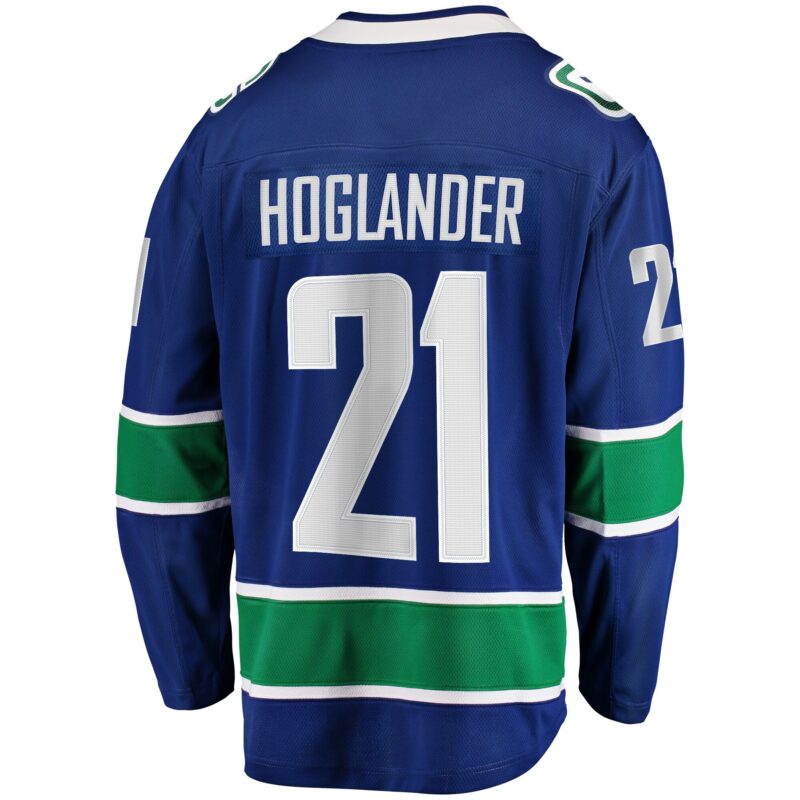 Nils Hoglander Vancouver Canucks Home Premier Breakaway Player Jersey - Blue - Image 3