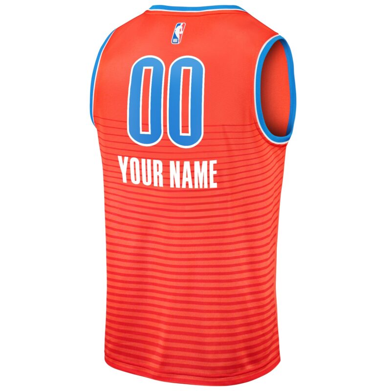 Oklahoma City Thunder Fast Break Custom Jersey - Orange - Statement Edition - Image 3