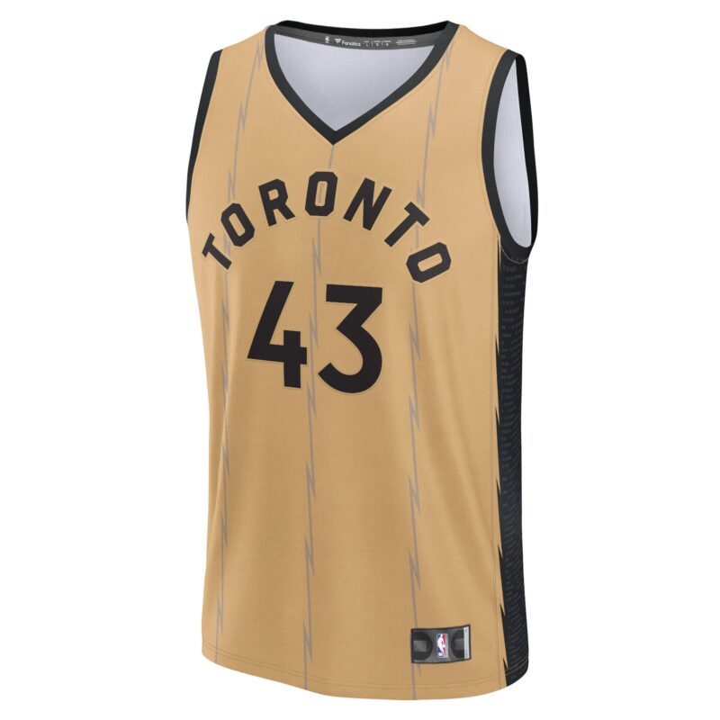 Pascal Siakam Toronto Raptors Fast Break Jersey - Gold - City Edition - Image 2
