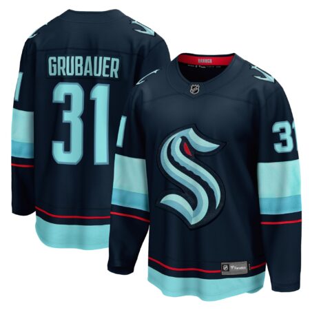 Philipp Grubauer Seattle Kraken Home Breakaway Player Jersey - Navy
