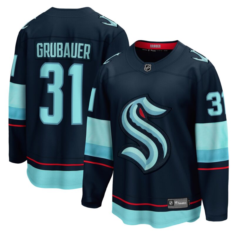 Philipp Grubauer Seattle Kraken Home Breakaway Player Jersey - Navy