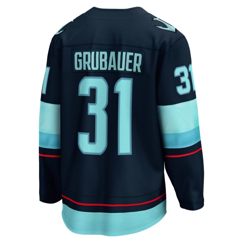 Philipp Grubauer Seattle Kraken Home Breakaway Player Jersey - Navy - Image 3