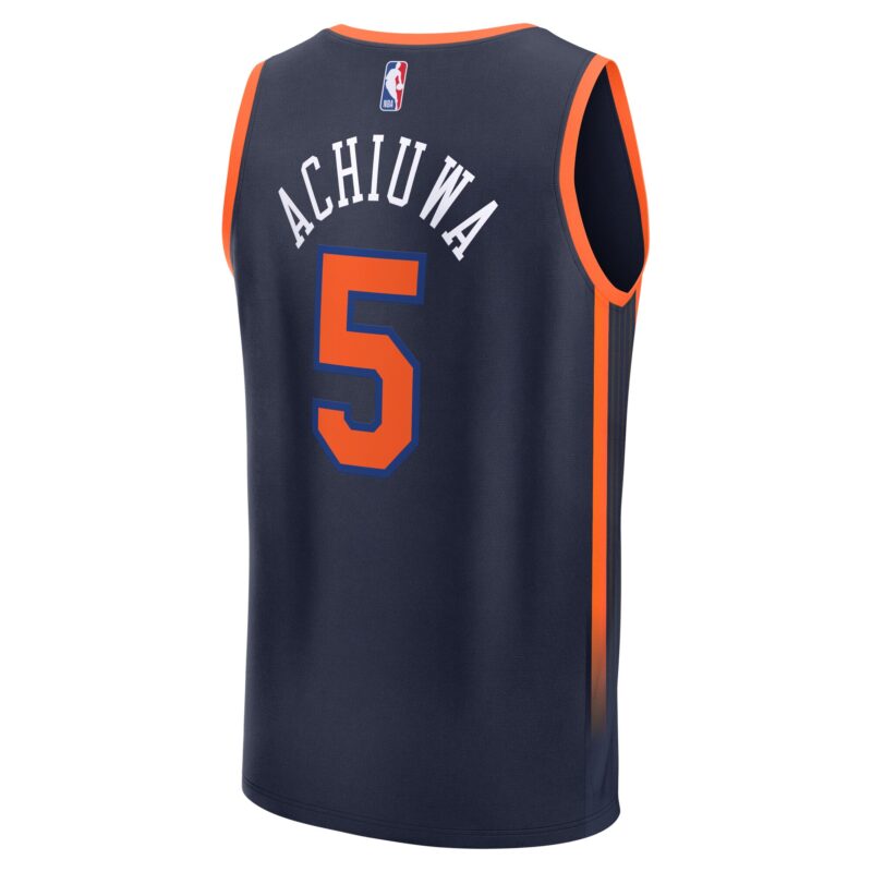 Precious Achiuwa New York Knicks Fast Break Player Jersey - Statement Edition - Navy - Image 3