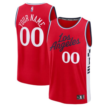 LA Clippers Fast Break Custom Jersey - Statement Edition - Red