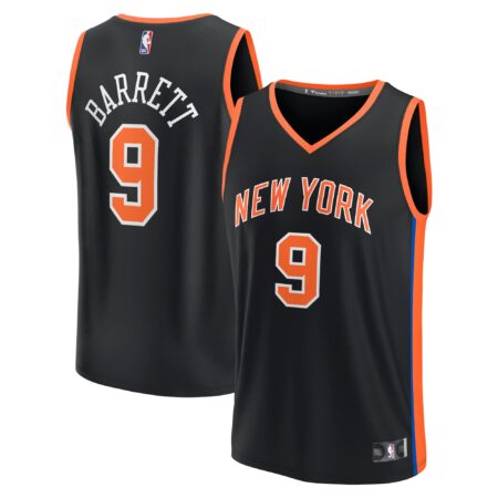 RJ Barrett New York Knicks Fastbreak Jersey - City Edition - Black