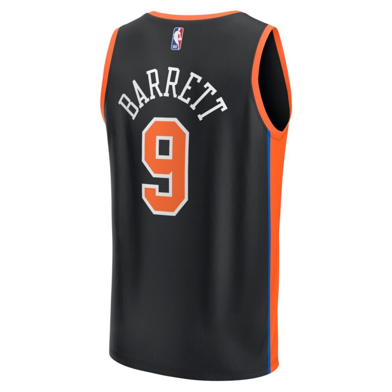 RJ Barrett New York Knicks Fastbreak Jersey - City Edition - Black - Image 3