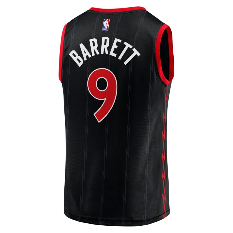 RJ Barrett Toronto Raptors Fast Break Player Jersey - Statement Edition - Black - Image 3