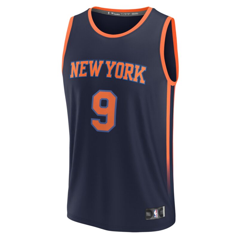 RJ Barrett New York Knicks Fast Break Player Jersey - Statement Edition - Navy - Image 2