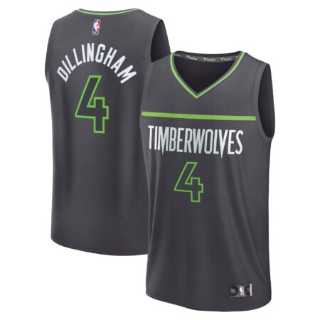 Rob Dillingham Minnesota Timberwolves Fast Break Player Jersey - Statement Edition - Charcoal