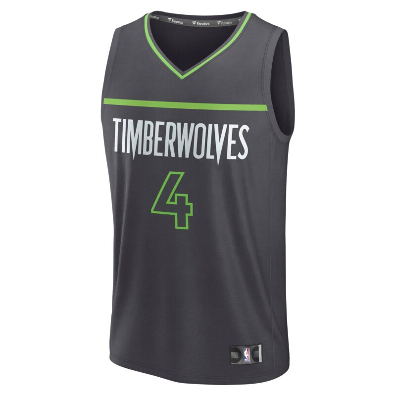 Rob Dillingham Minnesota Timberwolves Fast Break Player Jersey - Statement Edition - Charcoal - Image 2