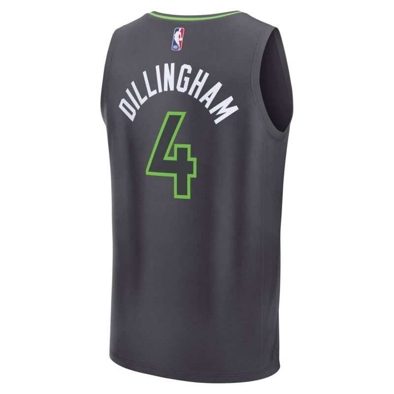 Rob Dillingham Minnesota Timberwolves Fast Break Player Jersey - Statement Edition - Charcoal - Image 3
