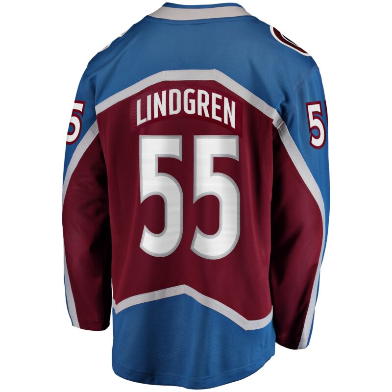 Ryan Lindgren Colorado Avalanche Home Breakaway Jersey - Burgundy - Image 3