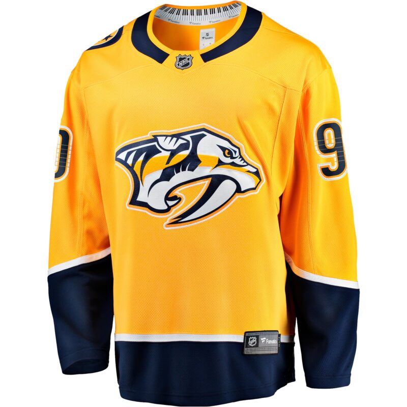 Ryan O'Reilly Nashville Predators Home Premier Breakaway Player Jersey - Gold - Image 2