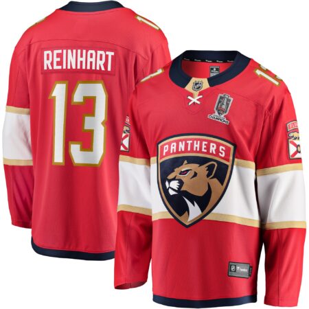 Sam Reinhart Florida Panthers Home 2024 Stanley Cup Champions Breakaway Player Jersey – Red