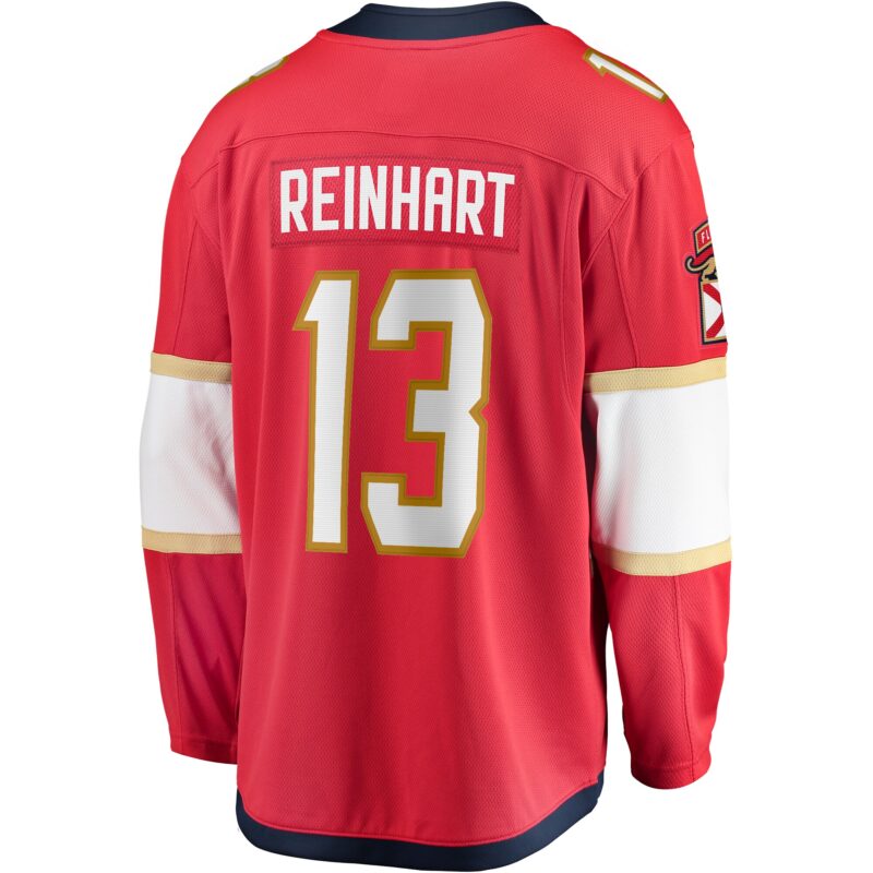 Sam Reinhart Florida Panthers Home 2024 Stanley Cup Champions Breakaway Player Jersey – Red - Image 3