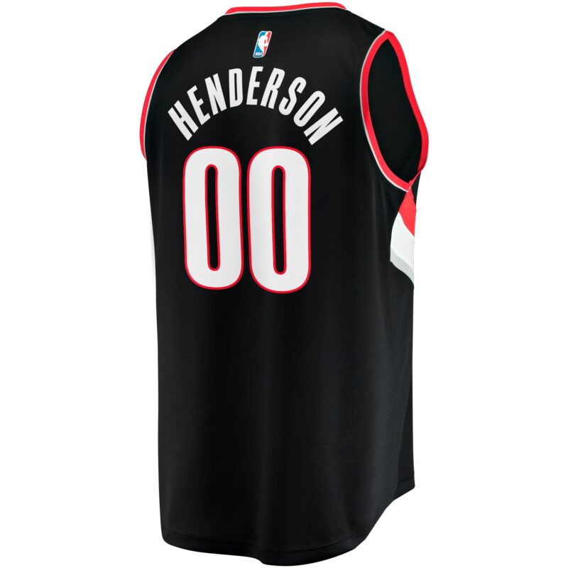 Scoot Henderson Portland Trail Blazers Fast Break Jersey - Icon Edition - Black - Image 3