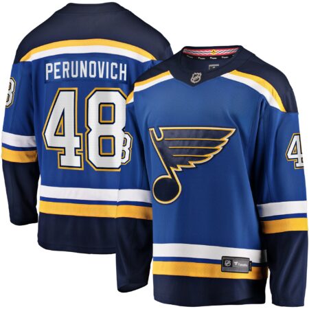Scott Perunovich St. Louis Blues Home Premier Breakaway Player Jersey - Blue