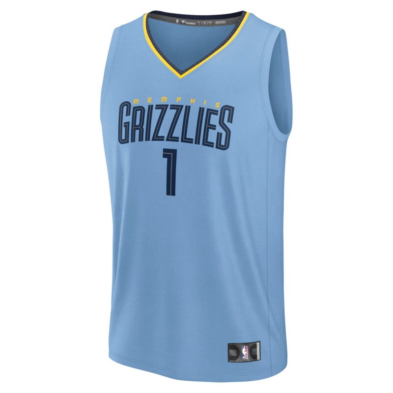 Scotty Pippen Jr. Memphis Grizzlies Fast Break Player Jersey - Statement Edition - Light Blue - Image 2