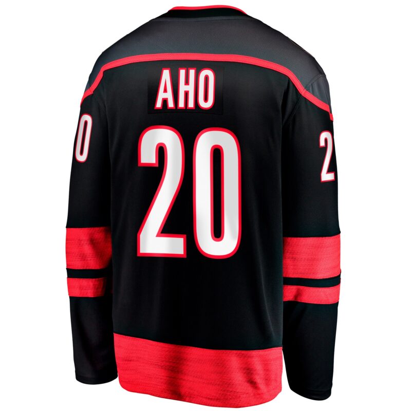 Sebastian Aho Carolina Hurricanes Home Breakaway Jersey - Black - Image 3