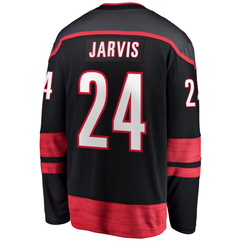 Seth Jarvis Carolina Hurricanes Home Breakaway Jersey - Black - Image 3