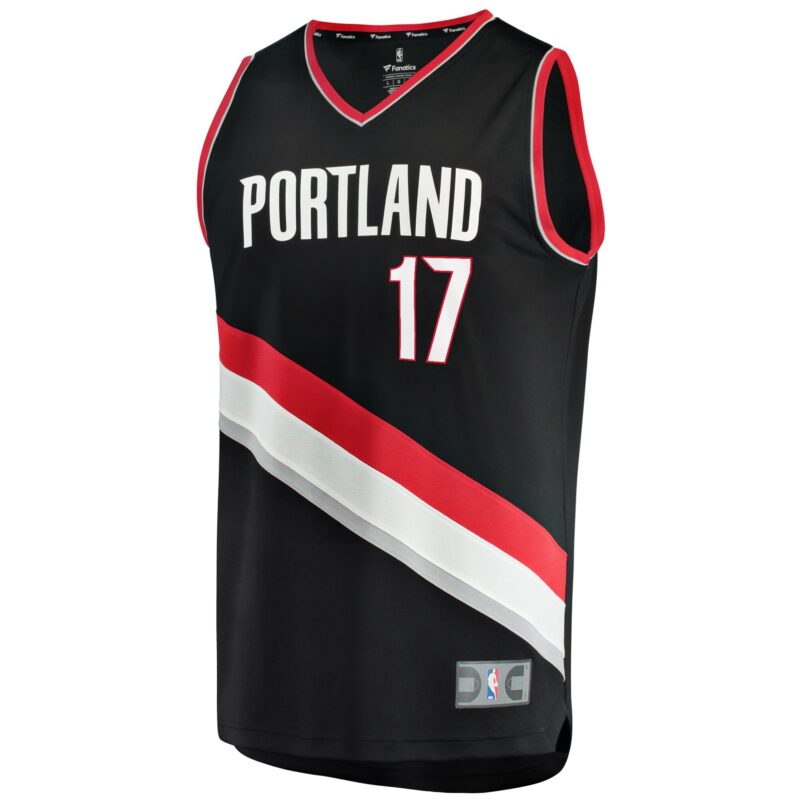 Shaedon Sharpe Portland Trail Blazers Fast Break Player Jersey - Icon Edition - Black - Image 2