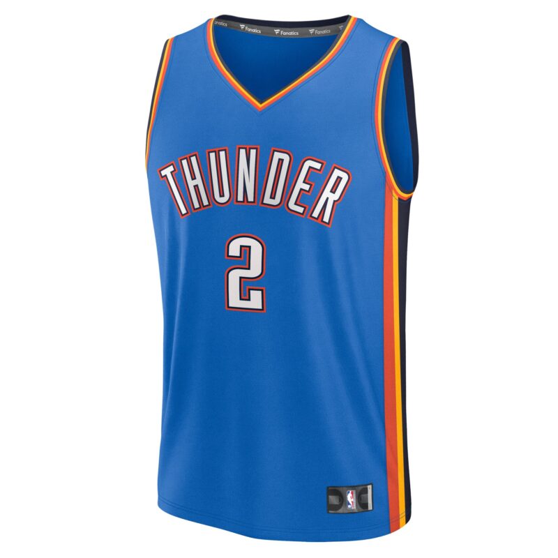Shai Gilgeous-Alexander Oklahoma City Thunder Big & Tall Fast Break Jersey - Icon Edition - Blue - Image 2