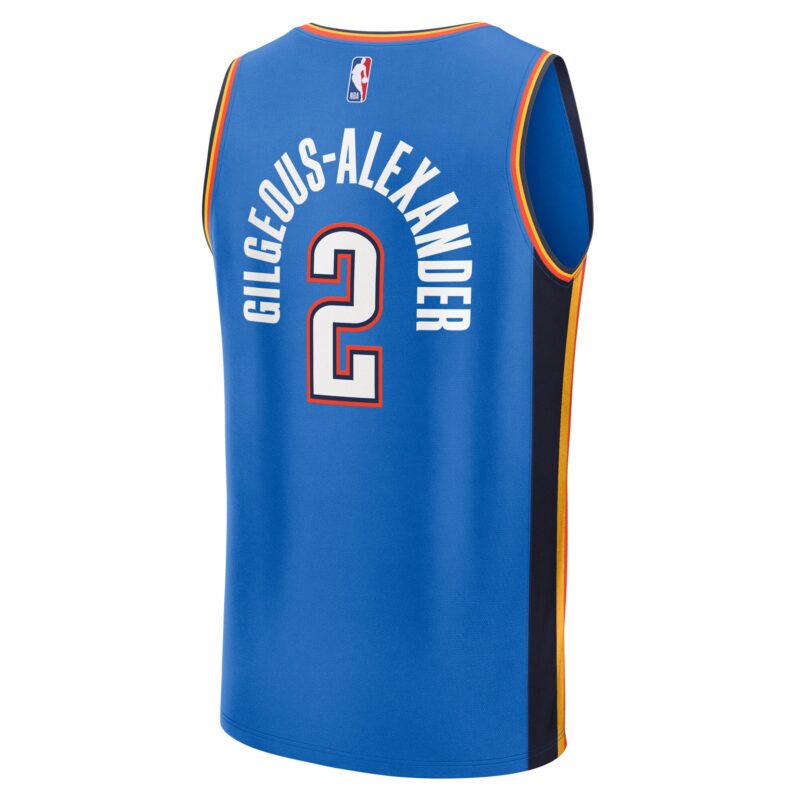 Shai Gilgeous-Alexander Oklahoma City Thunder Big & Tall Fast Break Jersey - Icon Edition - Blue - Image 3
