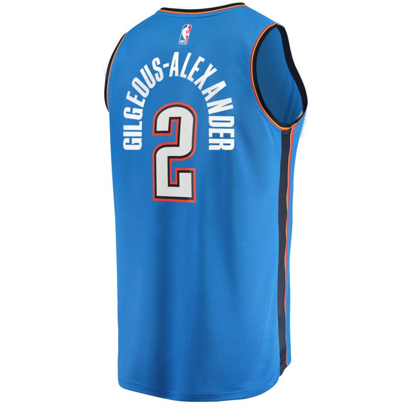 Shai Gilgeous-Alexander Oklahoma City Thunder Fast Break Player Jersey - Icon Edition - Blue - Image 3