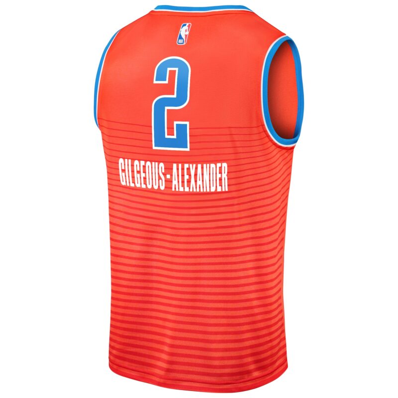 Shai Gilgeous-Alexander Oklahoma City Thunder Fast Break Team Jersey - Statement Edition - Orange - Image 3