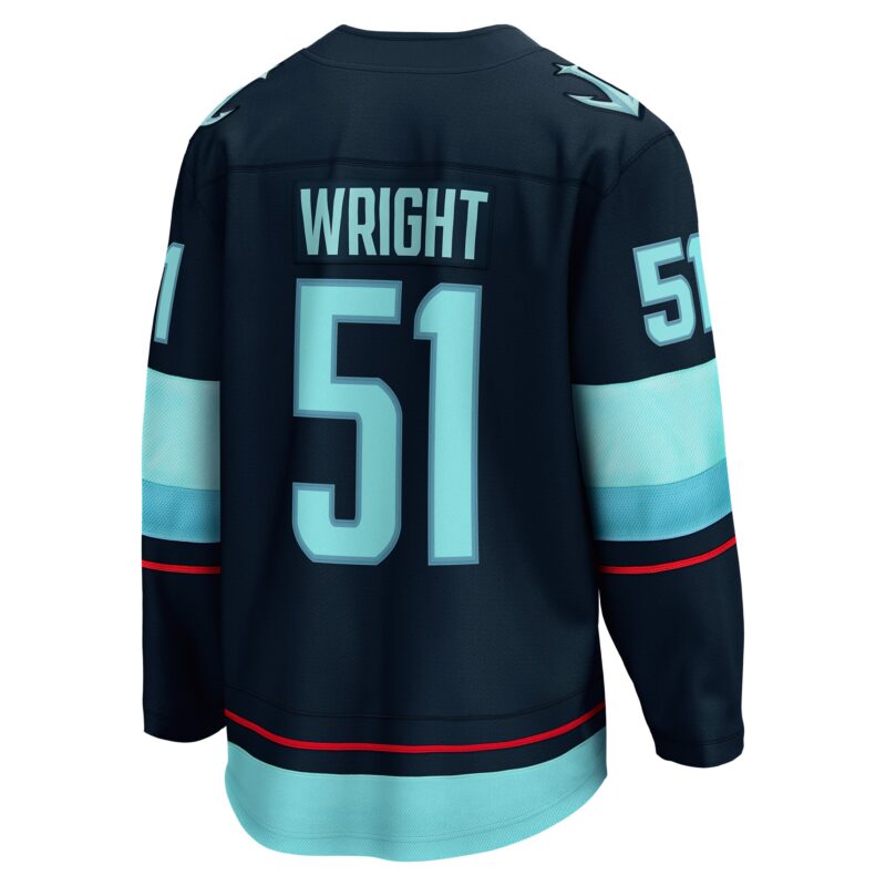 Shane Wright Seattle Kraken Men's Home Breakaway Player Jersey - Deep Sea Blue - Image 3
