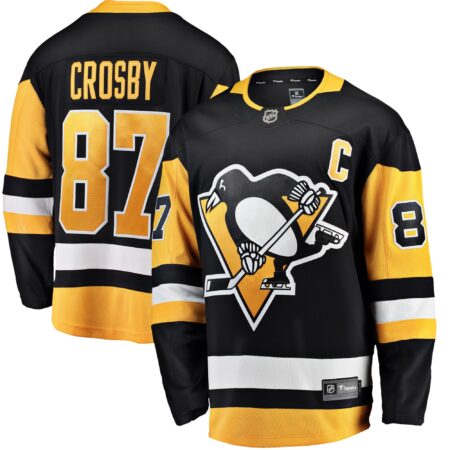 Sidney Crosby Pittsburgh Penguins Captain Patch Home Breakaway Jersey - Black