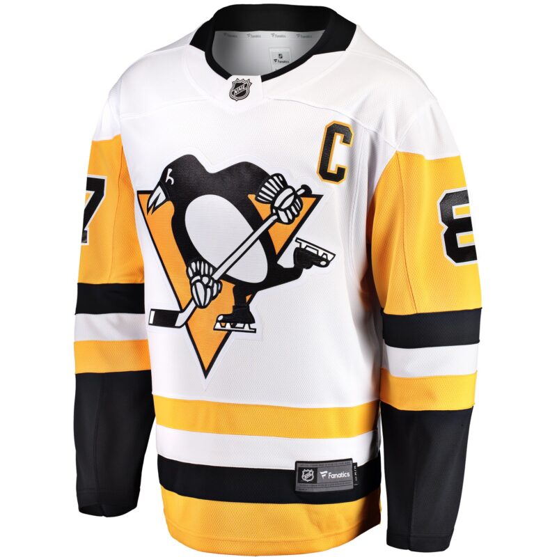 Sidney Crosby Pittsburgh Penguins Captain Away Premier Breakaway Player Jersey - White - Image 2