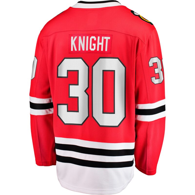 Spencer Knight Chicago Blackhawks Home Breakaway Jersey - Red - Image 3