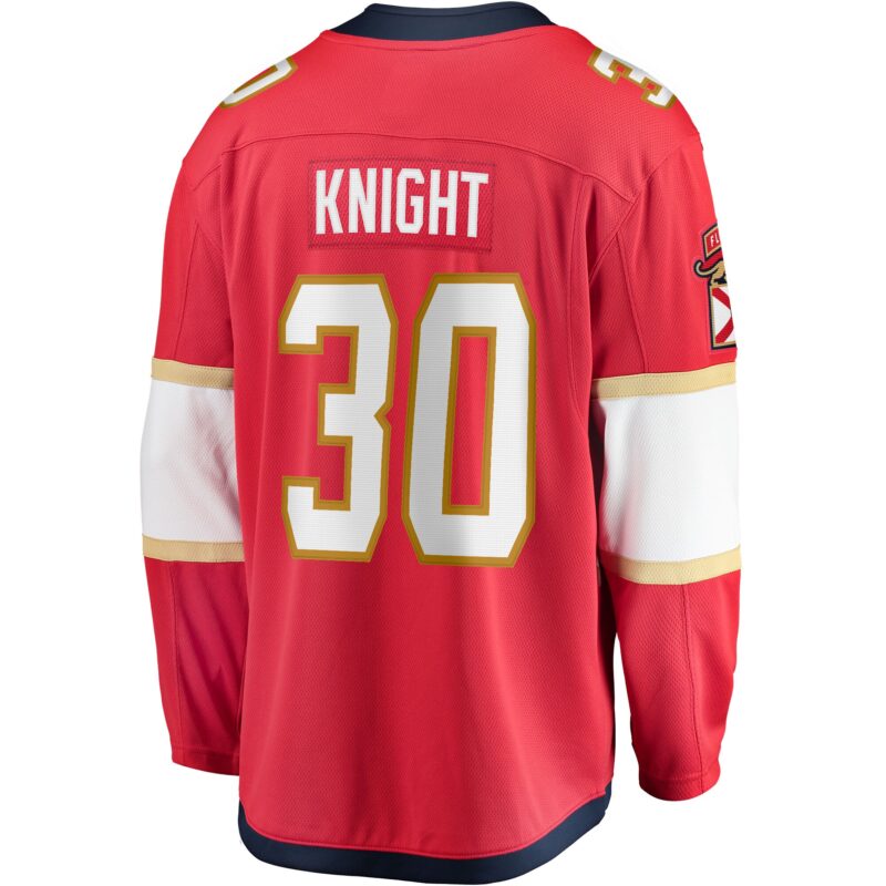 Spencer Knight Florida Panthers Home Breakaway Jersey - Red - Image 3