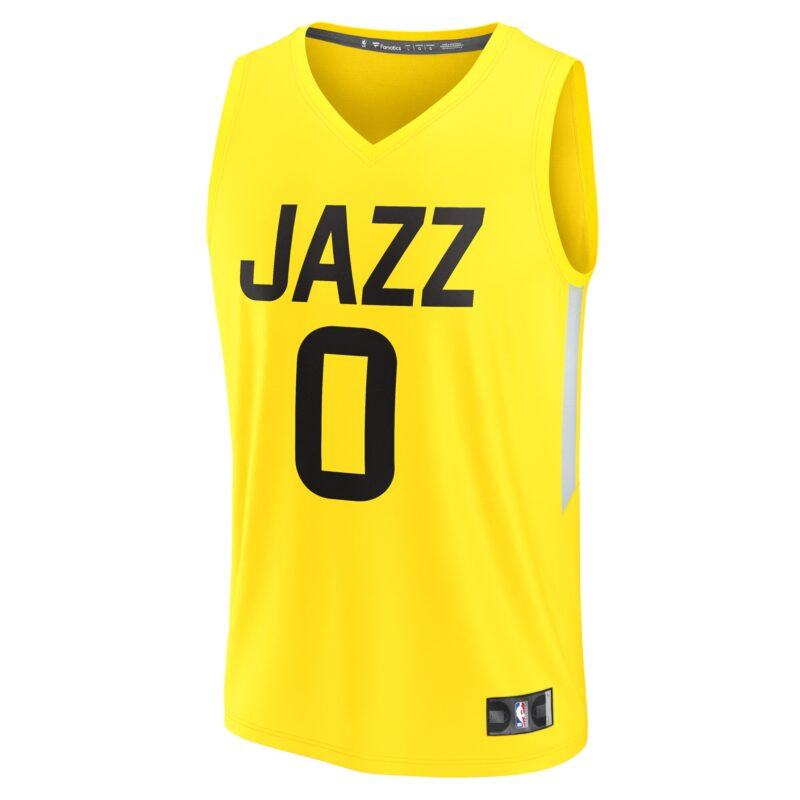Taylor Hendricks Utah Jazz Fast Break Jersey - Icon Edition - Yellow - Image 2