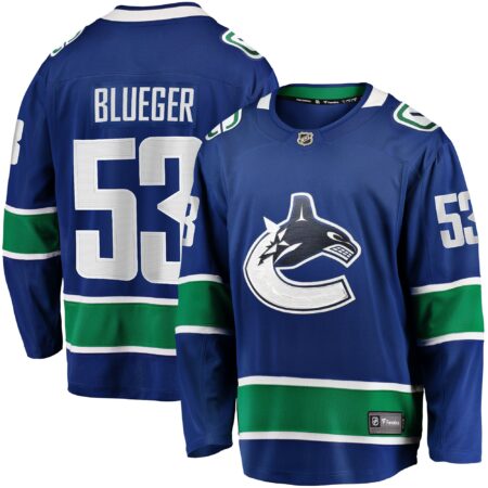 Teddy Blueger Vancouver Canucks Home Breakaway Jersey - Blue