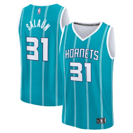 Tidjane Salaun Charlotte Hornets 2024 Basketball Draft Fast Break Player Jersey - Icon Edition - Teal