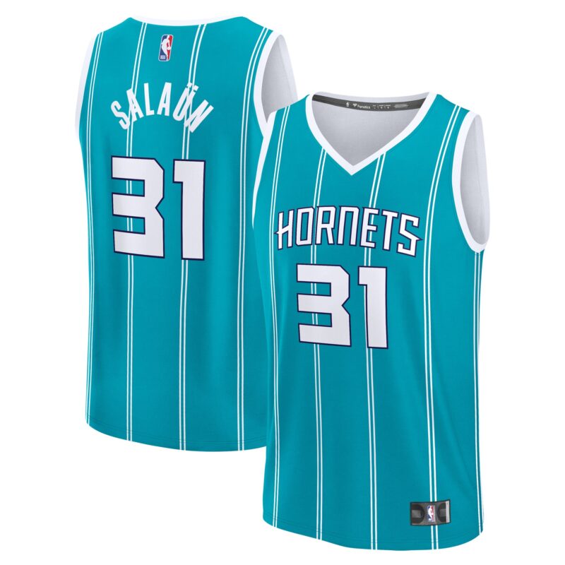 Tidjane Salaun Charlotte Hornets 2024 Basketball Draft Fast Break Player Jersey - Icon Edition - Teal